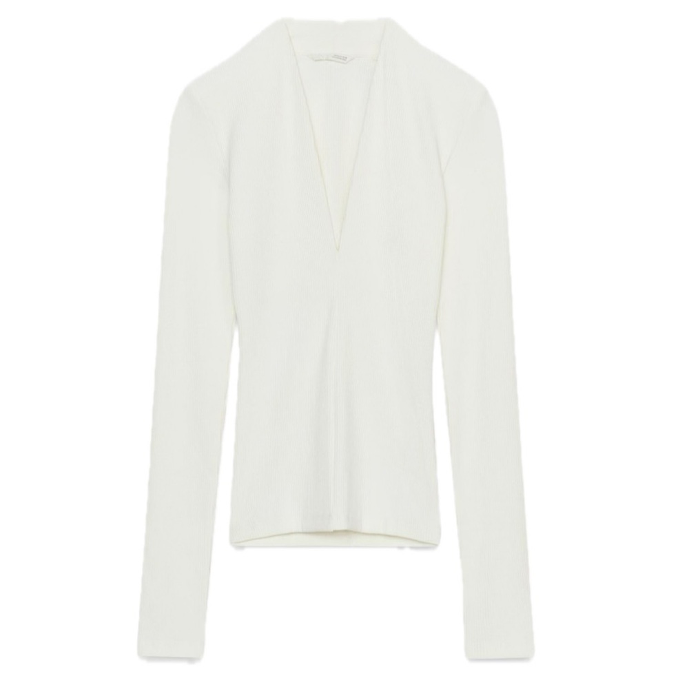 ZARA LONG SLEEVES CREAM TOP